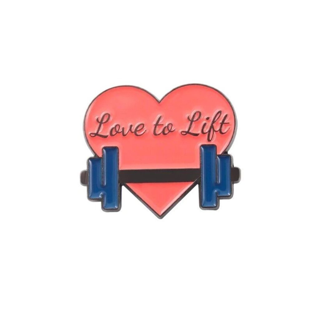 5/$20 ''I Love to Lift'' Lapel Pin Gym Workout Weightlifter